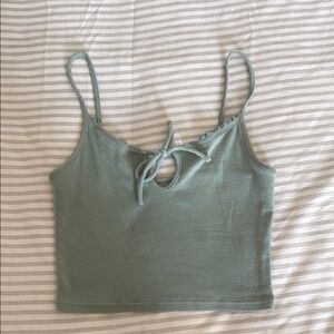 PacSun Green Crop Camisole with Tie Front